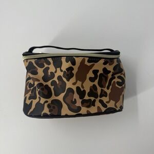 French Bull Leopard Print Cosmetic Bag Makeup Travel Case Dog